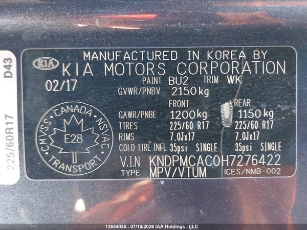 2017 KIA SPORTAGE LX