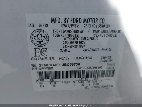 2018 FORD EDGE TITANIUM