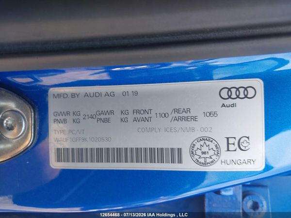 2019 AUDI S3 PRESTIGE