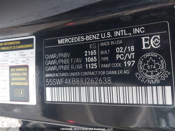 2018 MERCEDES-BENZ C 300 4MATIC