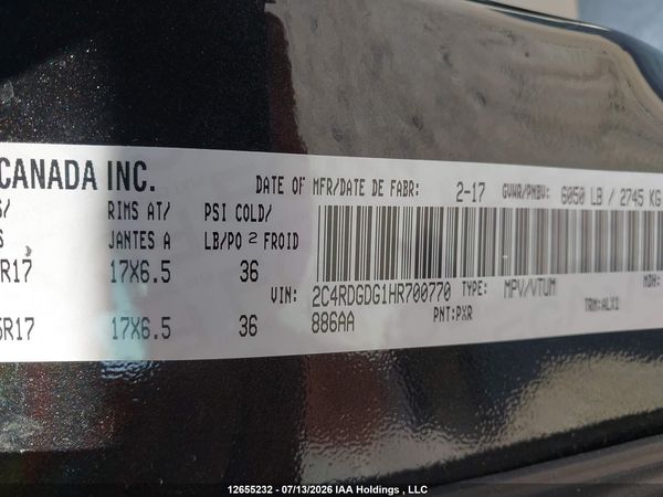 2017 DODGE GRAND CARAVAN CREW