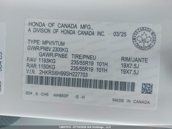2025 HONDA CR-V SPORT TOURING