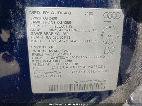 2023 AUDI Q5 KOMFORT 45