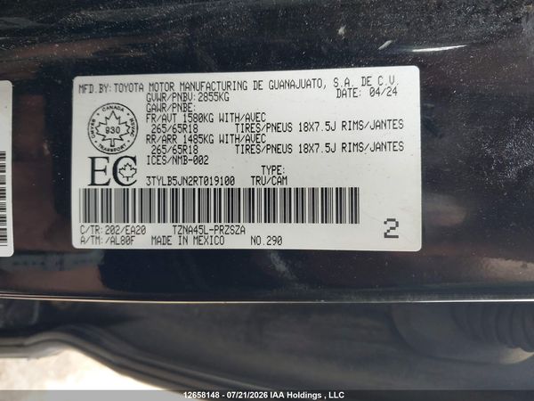 2024 TOYOTA TACOMA — I19