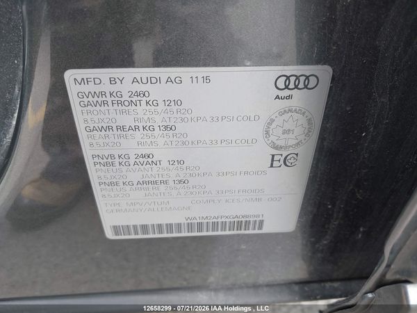 2016 AUDI Q5 PROGRESSIV/S-LINE