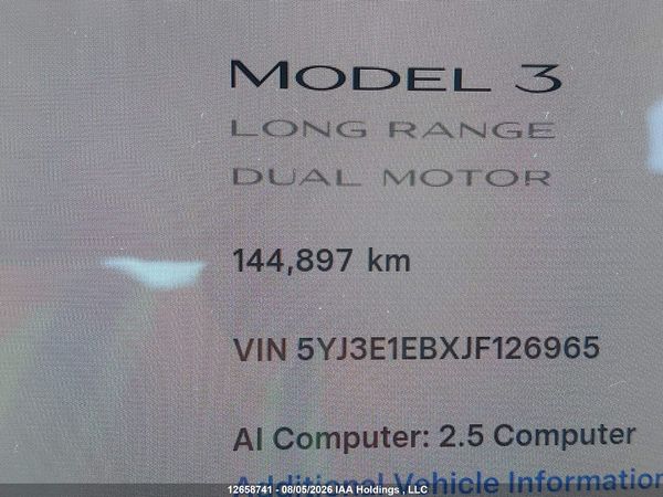2018 TESLA MODEL 3 LONG RANGE/PERFORMANCE