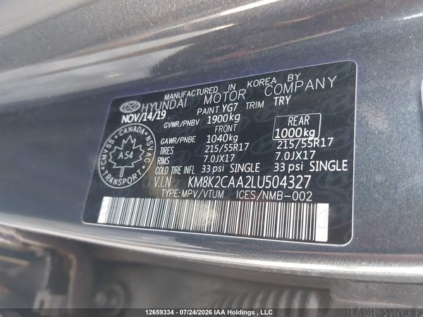 2020 HYUNDAI KONA SEL