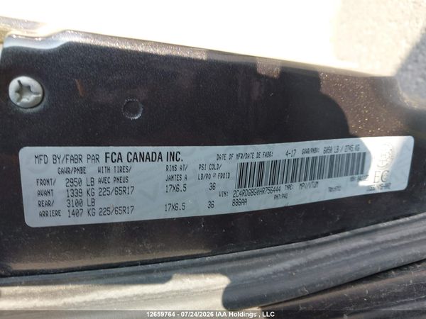 2017 DODGE GRAND CARAVAN CVP/SXT