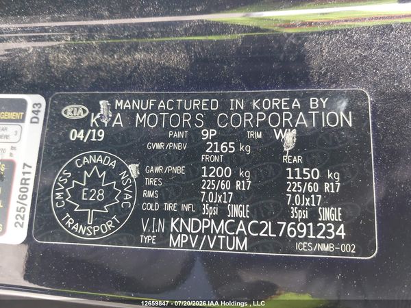 2020 KIA SPORTAGE LX/LX ANNIVERSARY/LX S