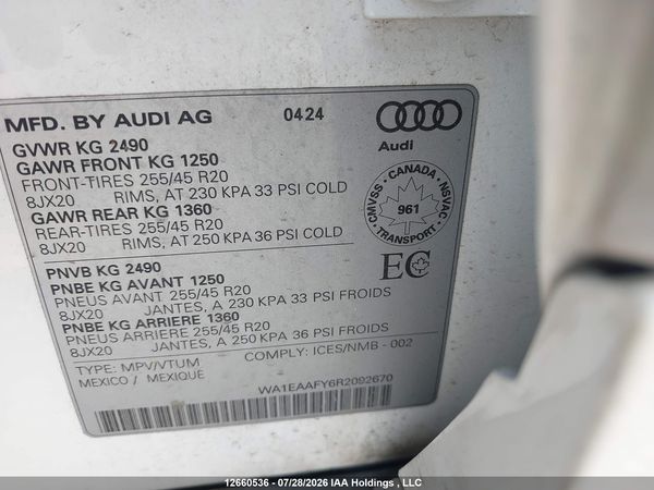 2024 AUDI Q5 PREMIUM PLUS 45 — I9