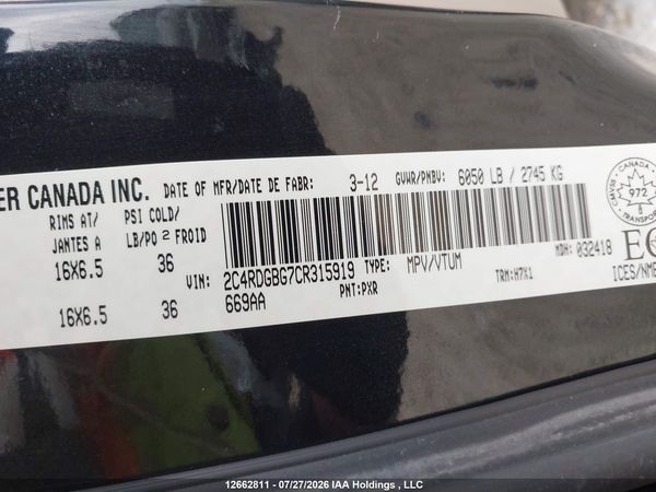 2012 DODGE GRAND CARAVAN SE/SXT