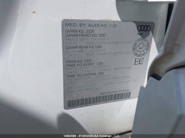 2020 AUDI Q3 S Line quattro Prestige