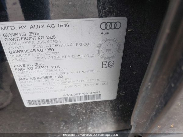2016 AUDI SQ5 3.0T TECHNIK