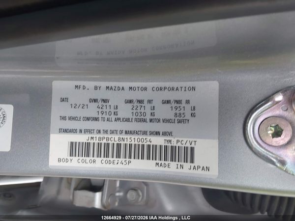 2022 MAZDA MAZDA3 GS