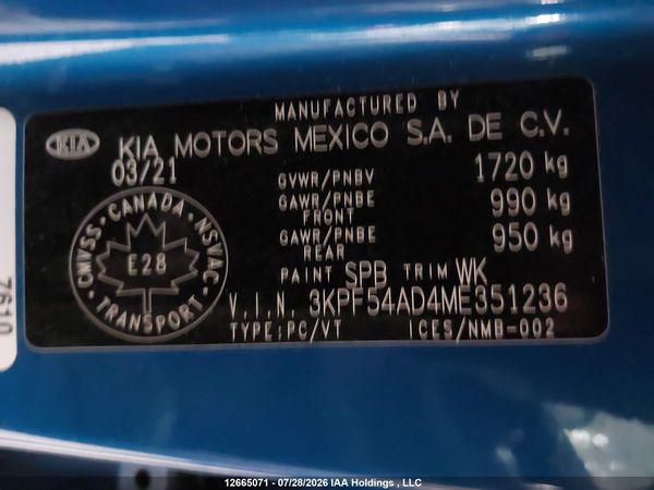 2021 KIA FORTE EX