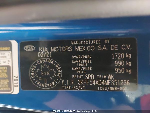 2021 KIA FORTE EX