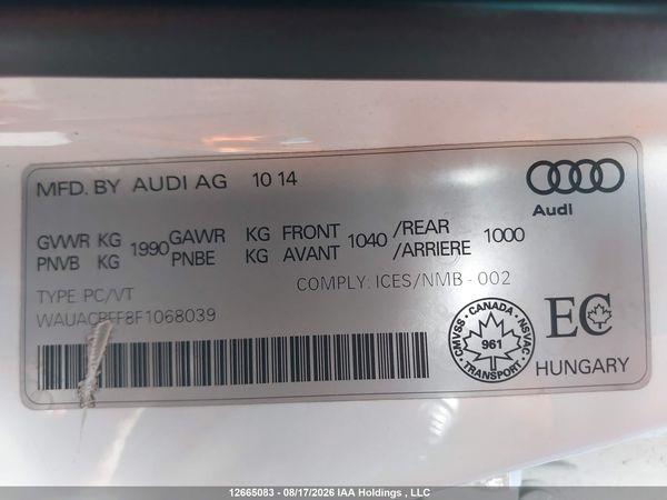 2015 AUDI A3 1.8T KOMFORT