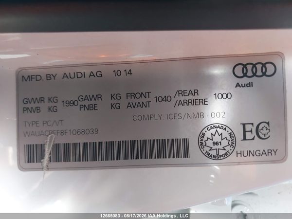 2015 AUDI A3 1.8T KOMFORT