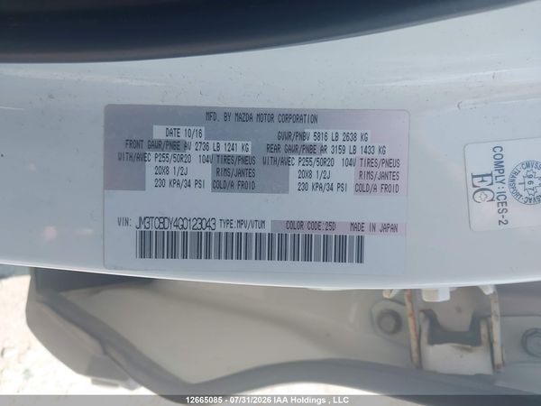 2016 MAZDA CX-9 GRAND TOURING