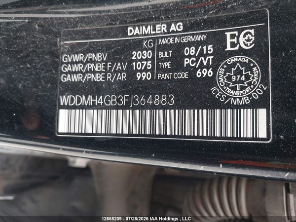 2015 MERCEDES-BENZ B 250 4MATIC SPORTS TOURER