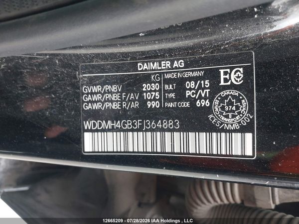 2015 MERCEDES-BENZ B 250 4MATIC SPORTS TOURER