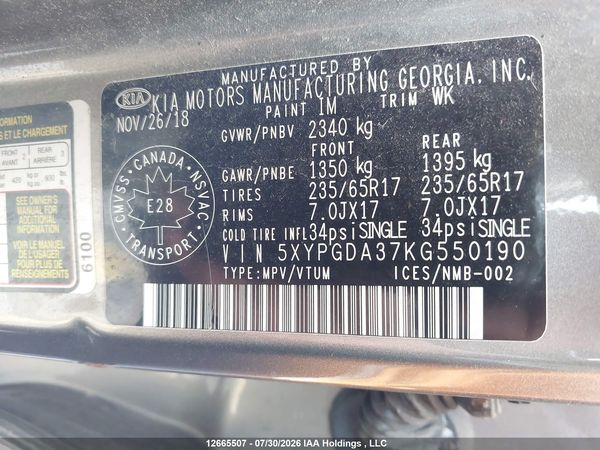 2019 KIA SORENTO L/LX