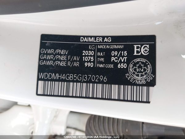 2016 MERCEDES-BENZ B 250 4MATIC SPORTS TOURER
