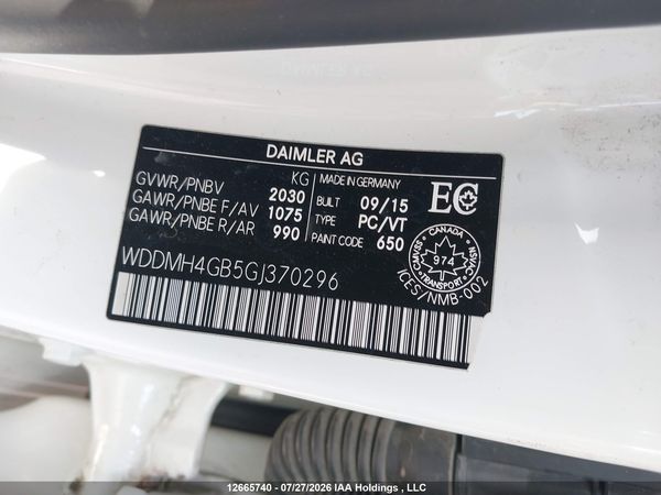 2016 MERCEDES-BENZ B 250 4MATIC SPORTS TOURER