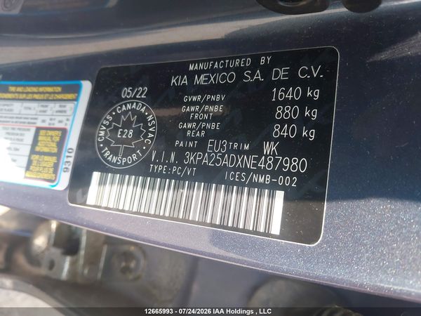 2022 KIA RIO LX PREMIUM/LX+