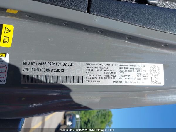 2021 JEEP WRANGLER UNLIMITED SPORT — I9