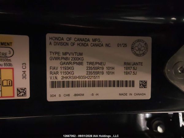 2025 HONDA CR-V TOURING HYBRID