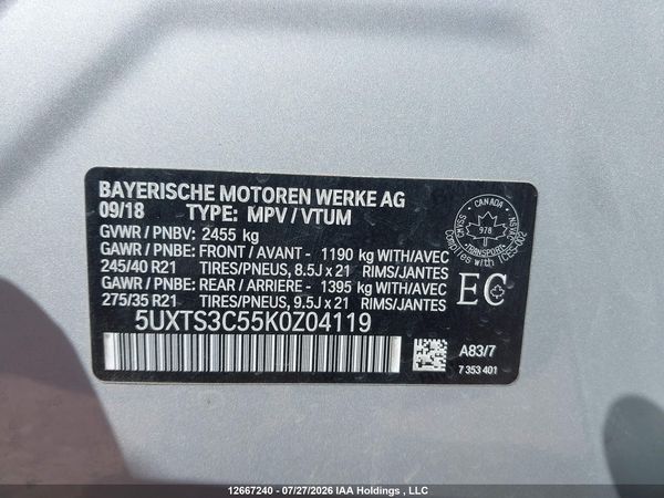 2019 BMW X3 M40I