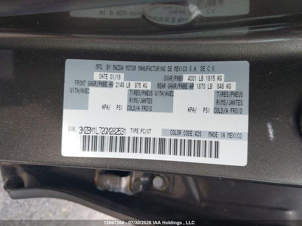2016 MAZDA MAZDA3 GS
