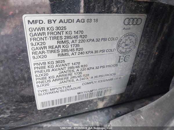 2018 AUDI Q7 PRESTIGE
