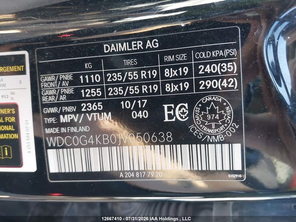 2018 MERCEDES-BENZ GLC 300 4MATIC — I16