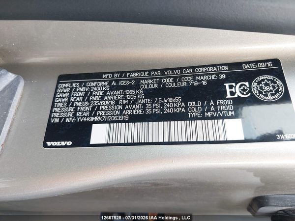 2017 VOLVO XC60 T6/PREMIER