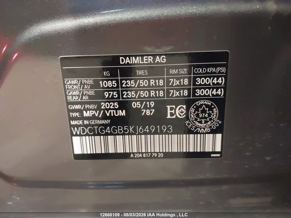 2019 MERCEDES-BENZ GLA 250 4MATIC
