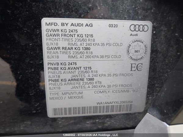 2020 AUDI Q5 quattro Premium — I19