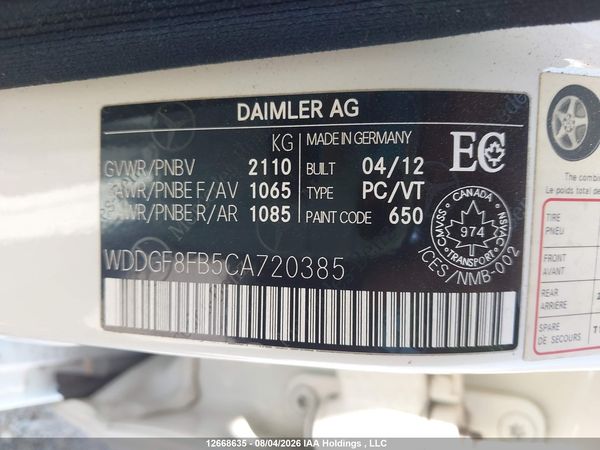 2012 MERCEDES-BENZ C 250 4MATIC