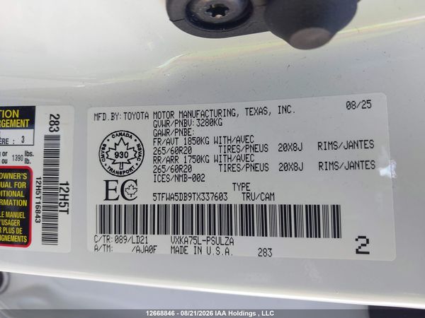 2026 TOYOTA TUNDRA CREWMAX LIMITED — I19