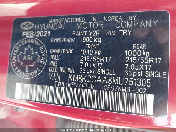 2021 HYUNDAI KONA PREFERRED AWD