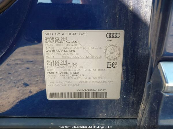 2015 AUDI Q5 2.0T KOMFORT
