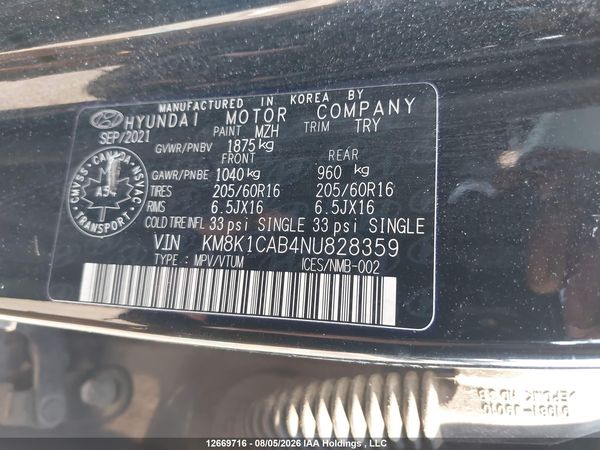 2022 HYUNDAI KONA ESSENTIAL AWD
