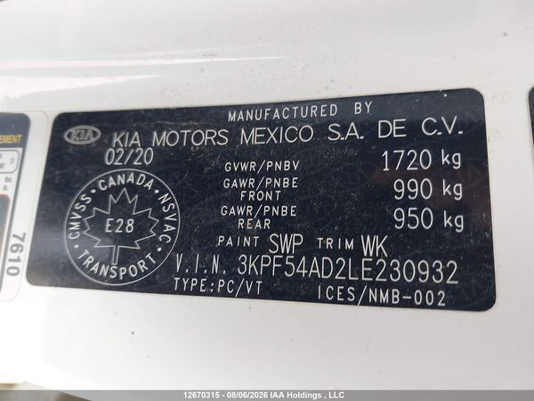 2020 KIA FORTE EX