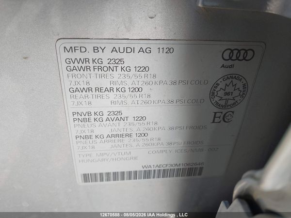 2021 AUDI Q3 KOMFORT 45