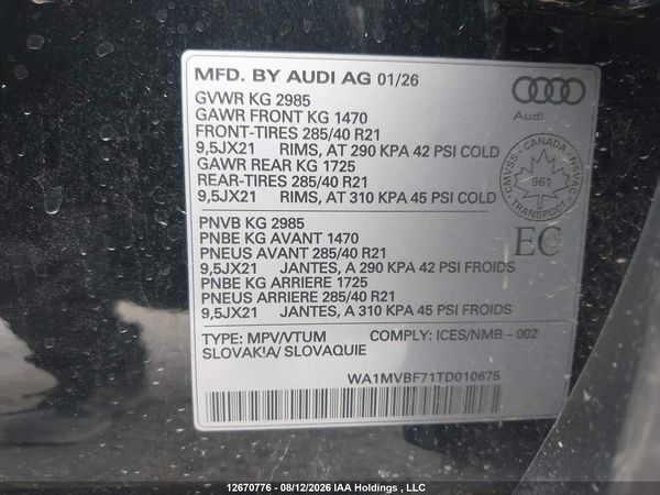 2026 AUDI Q7 PROGRESSIV — I9