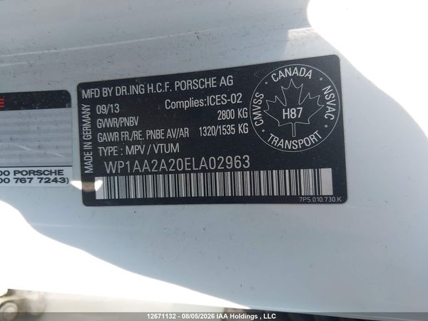 2014 PORSCHE CAYENNE PLATINUM EDITION