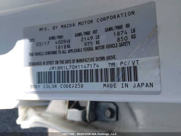 2017 MAZDA 3 TOURING