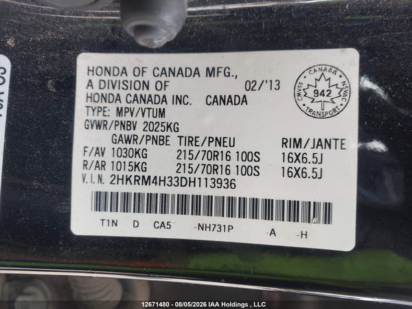 2013 HONDA CR-V LX