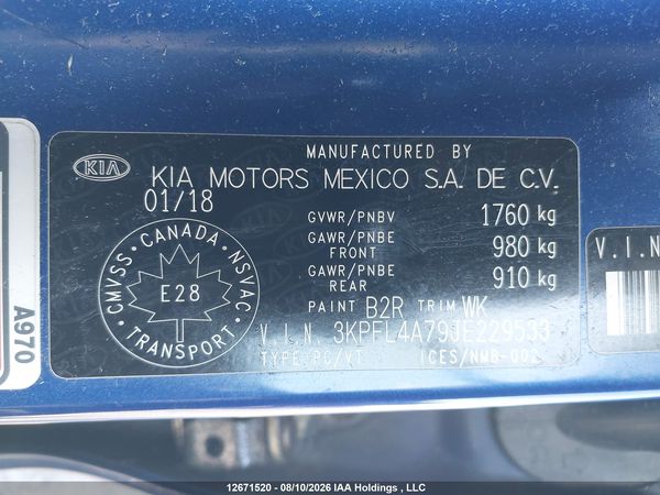 2018 KIA FORTE LX/LX+
